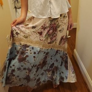 Free people XS maxi skirt floral colorful